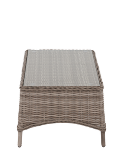 John Lewis Rye Woven Rectangular Garden Coffee Table, Grey - view 2, Natural