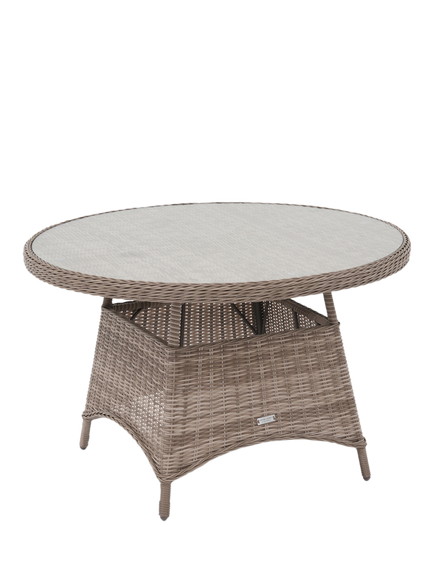 John Lewis Rye Woven Rattan Round Garden Dining Table, 120cm, Natural