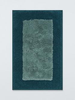 John Lewis Tufted Colour Block Bath Mat, Petrol