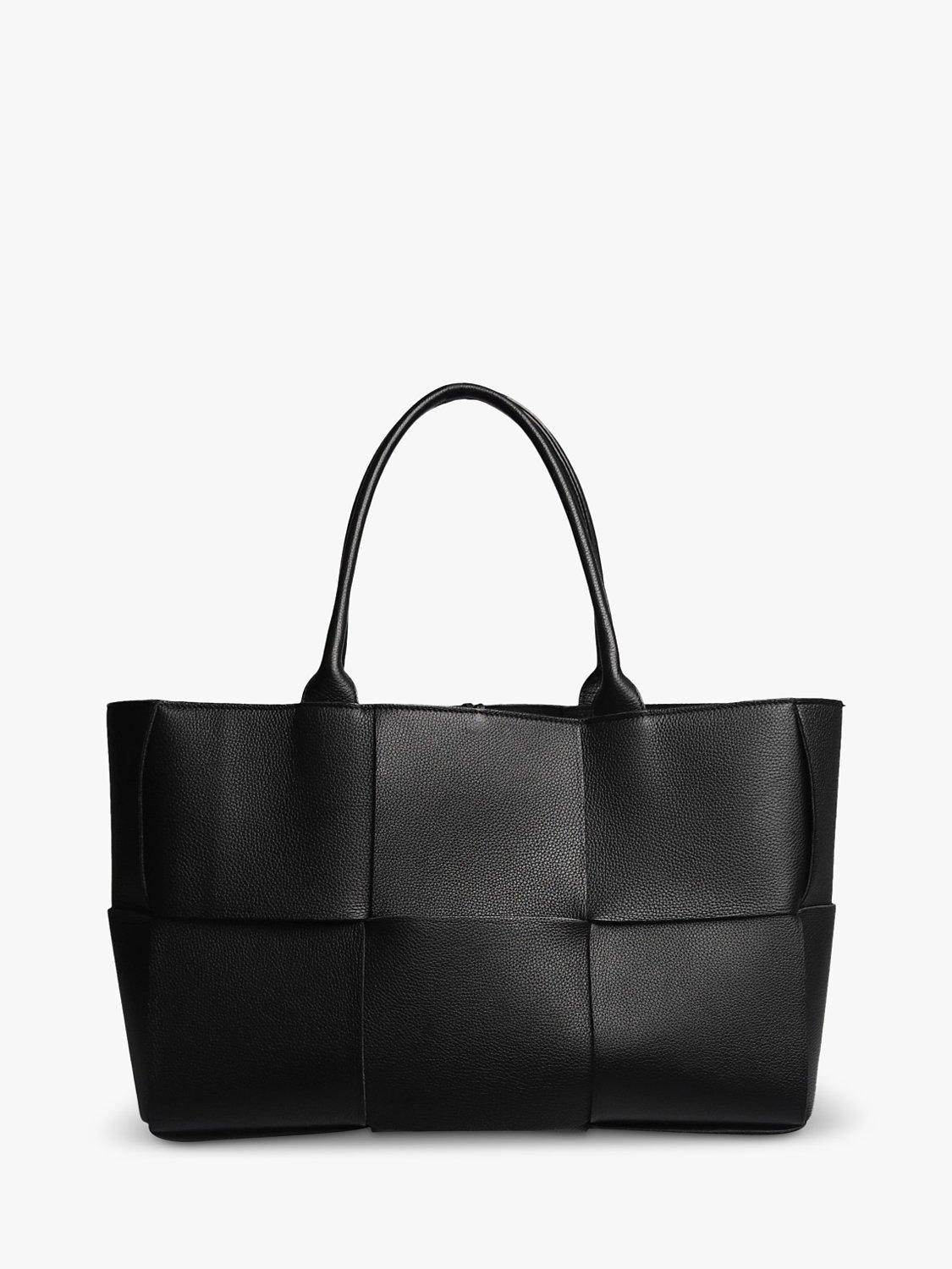 Product image 1 of 9, which shows Pre-loved Bottega Veneta Arco Leather Medium Tote Bag, Black