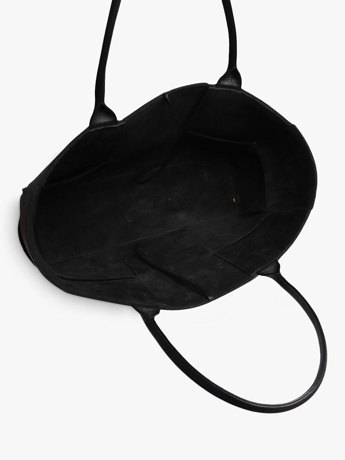 Product image 6 of 9, which shows Pre-loved Bottega Veneta Arco Leather Medium Tote Bag, Black