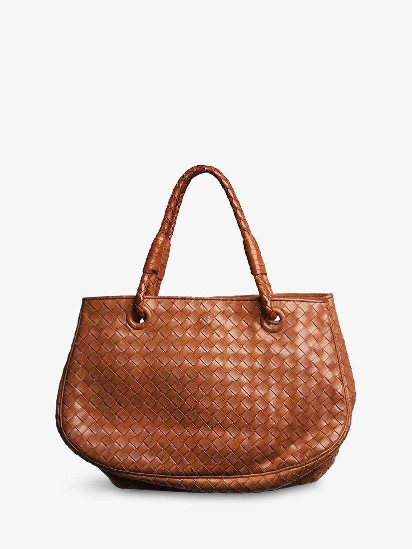 Product image 3 of 7, which shows Pre-loved Bottega Veneta Intrecciato Leather Grab Bag, Brown