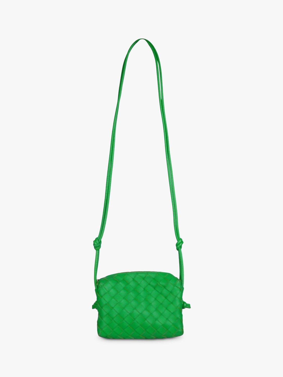 Pre-loved Bottega Veneta Intrecciato Leather Mini Cross Body Bag, Green
