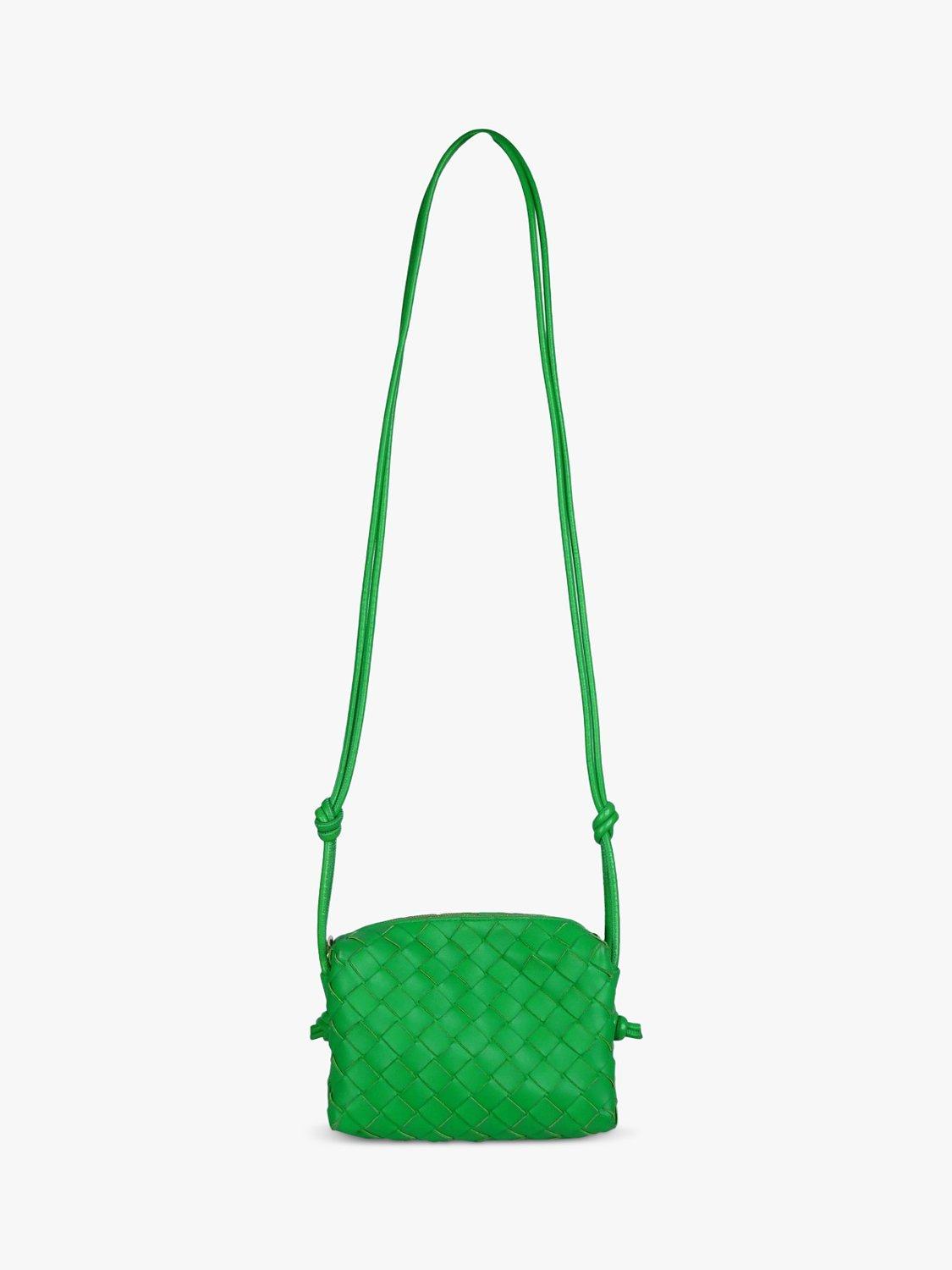Pre-loved Bottega Veneta Intrecciato Leather Mini Cross Body Bag, Green