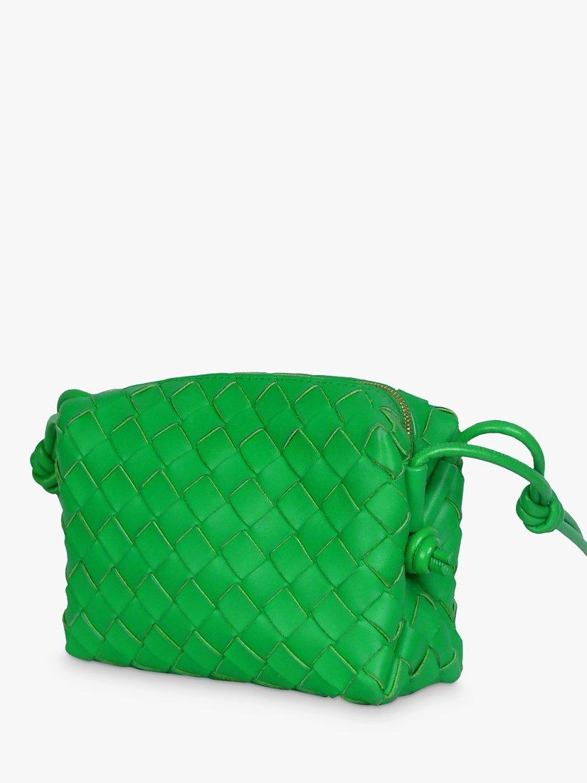 Pre-loved Bottega Veneta Intrecciato Leather Mini Cross Body Bag, Green