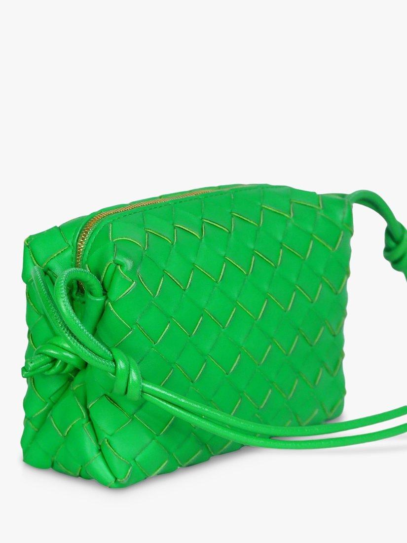 Pre-loved Bottega Veneta Intrecciato Leather Mini Cross Body Bag, Green