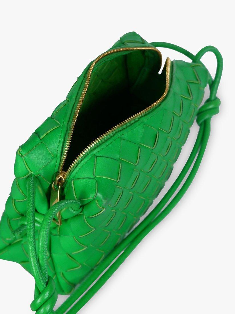 Pre-loved Bottega Veneta Intrecciato Leather Mini Cross Body Bag, Green