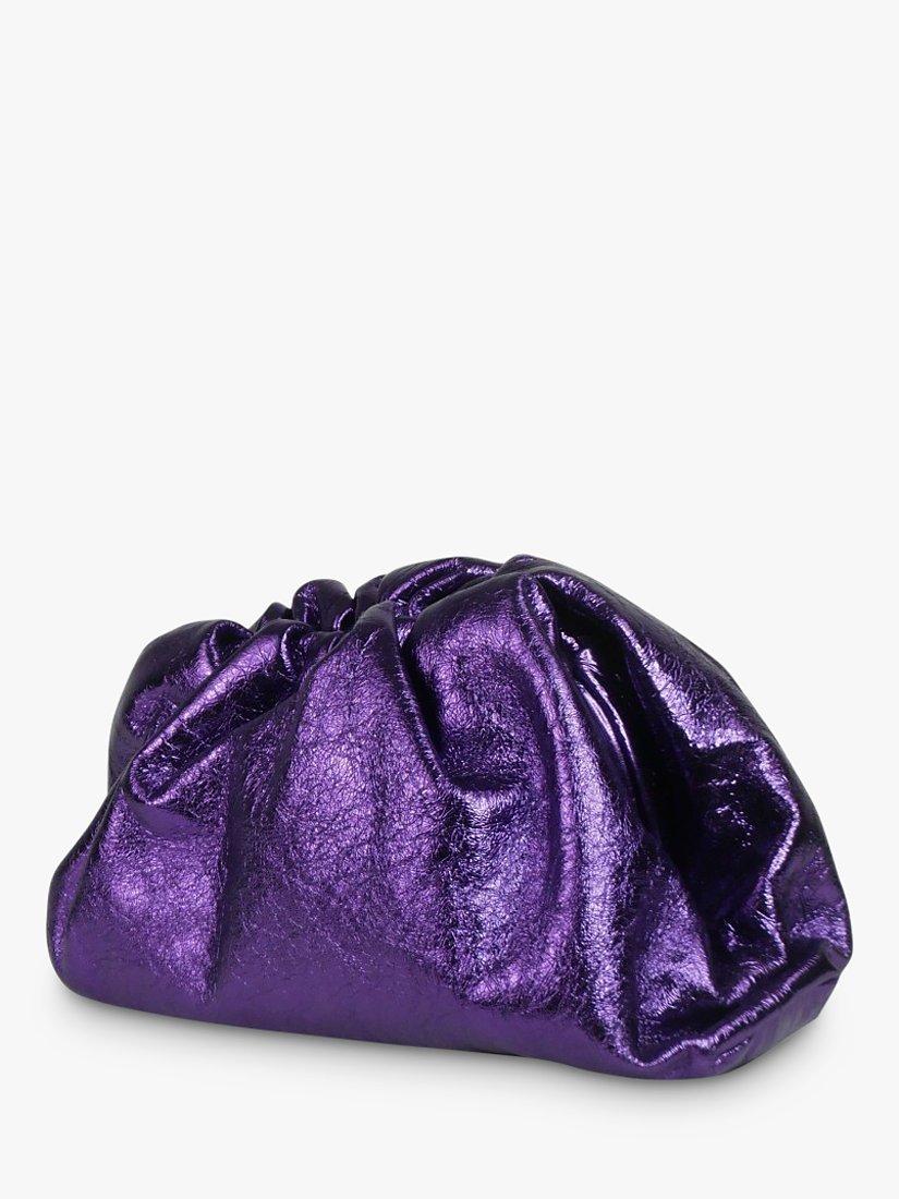 Product image 2 of 7, which shows Pre-loved Bottega Veneta Metallic Classic Pouch Bag, Purple