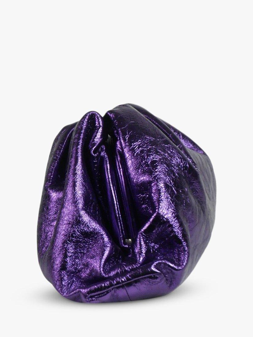 Product image 3 of 7, which shows Pre-loved Bottega Veneta Metallic Classic Pouch Bag, Purple
