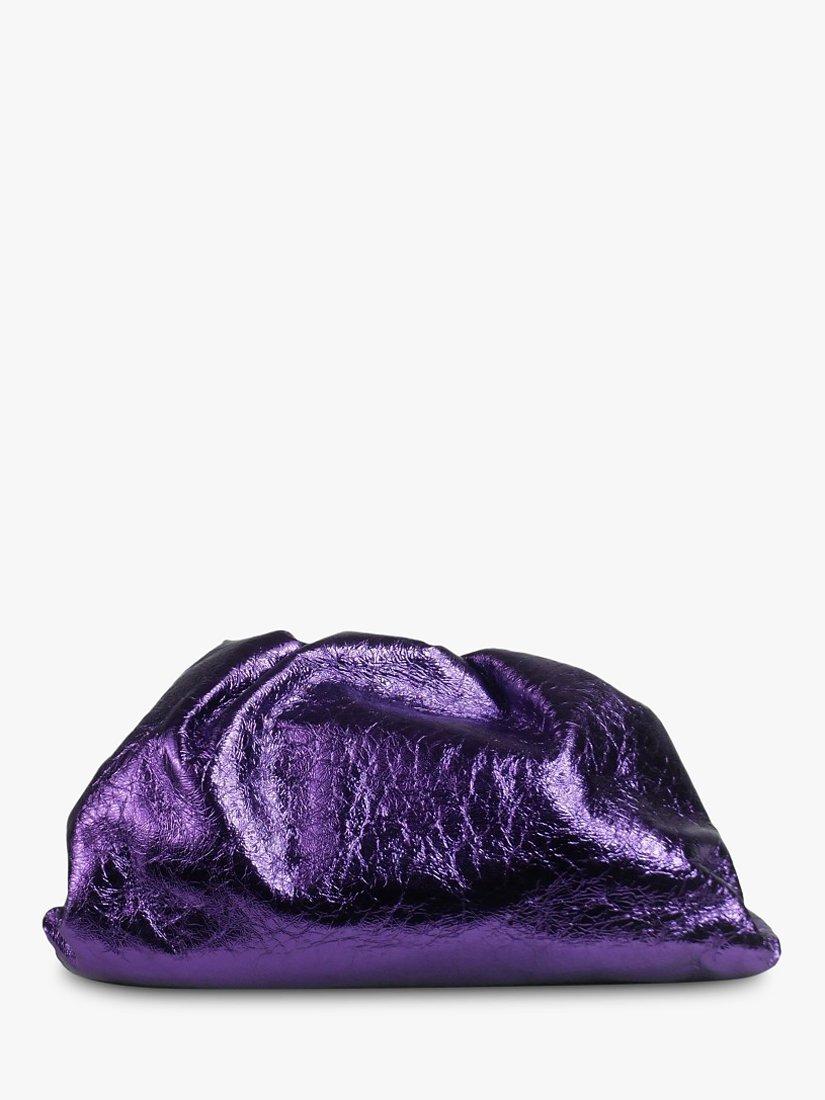 Product image 4 of 7, which shows Pre-loved Bottega Veneta Metallic Classic Pouch Bag, Purple