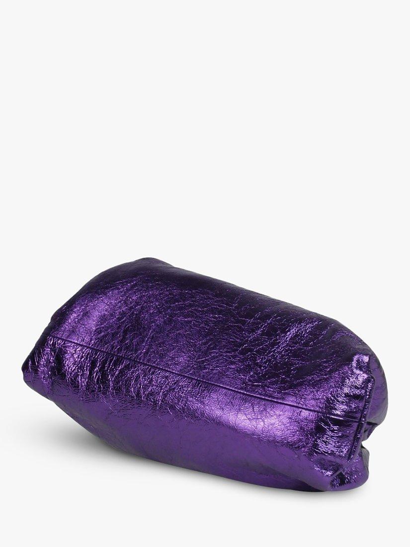 Product image 5 of 7, which shows Pre-loved Bottega Veneta Metallic Classic Pouch Bag, Purple