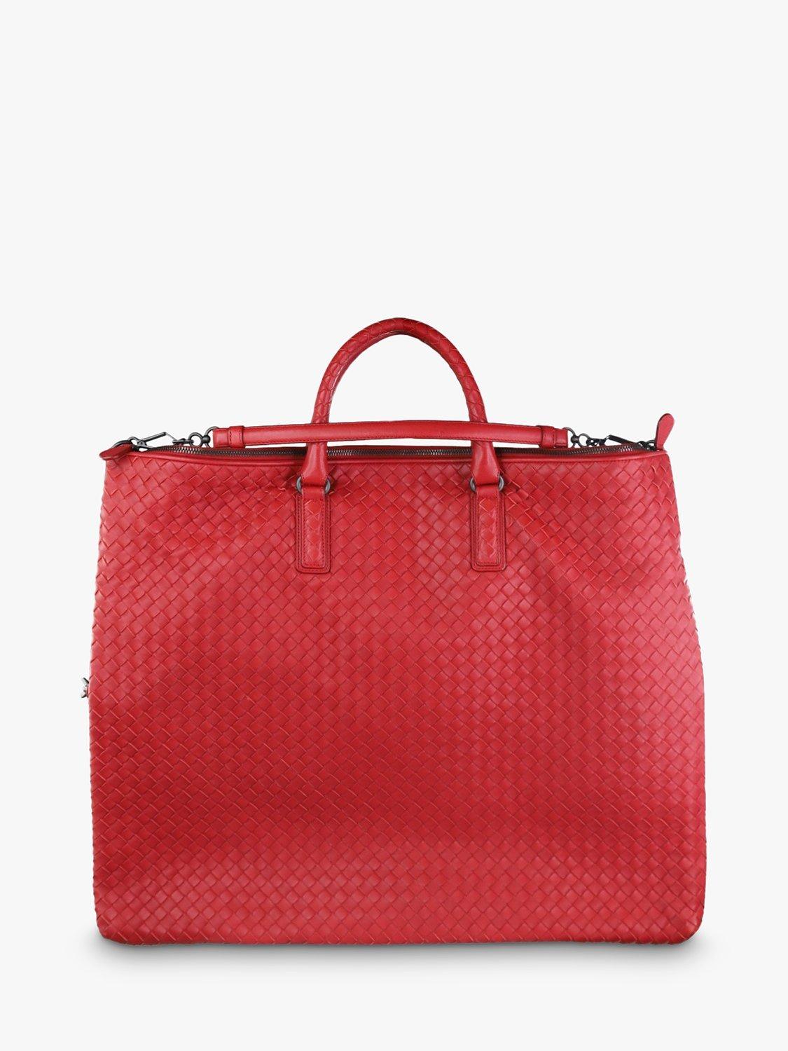 Product image 1 of 6, which shows Pre-loved Bottega Veneta Interwoven Tote Bag, Red