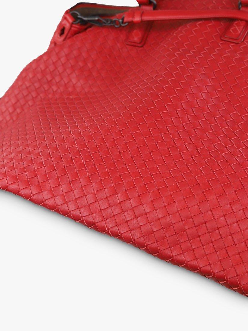Product image 5 of 6, which shows Pre-loved Bottega Veneta Interwoven Tote Bag, Red