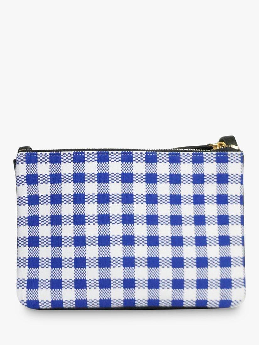 Product image 2 of 7, which shows Pre-loved CELINE Trio Gingham Cross Body Bag, Blue