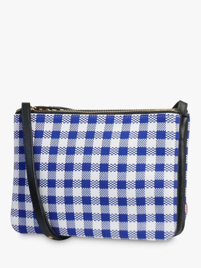 Product image 3 of 7, which shows Pre-loved CELINE Trio Gingham Cross Body Bag, Blue
