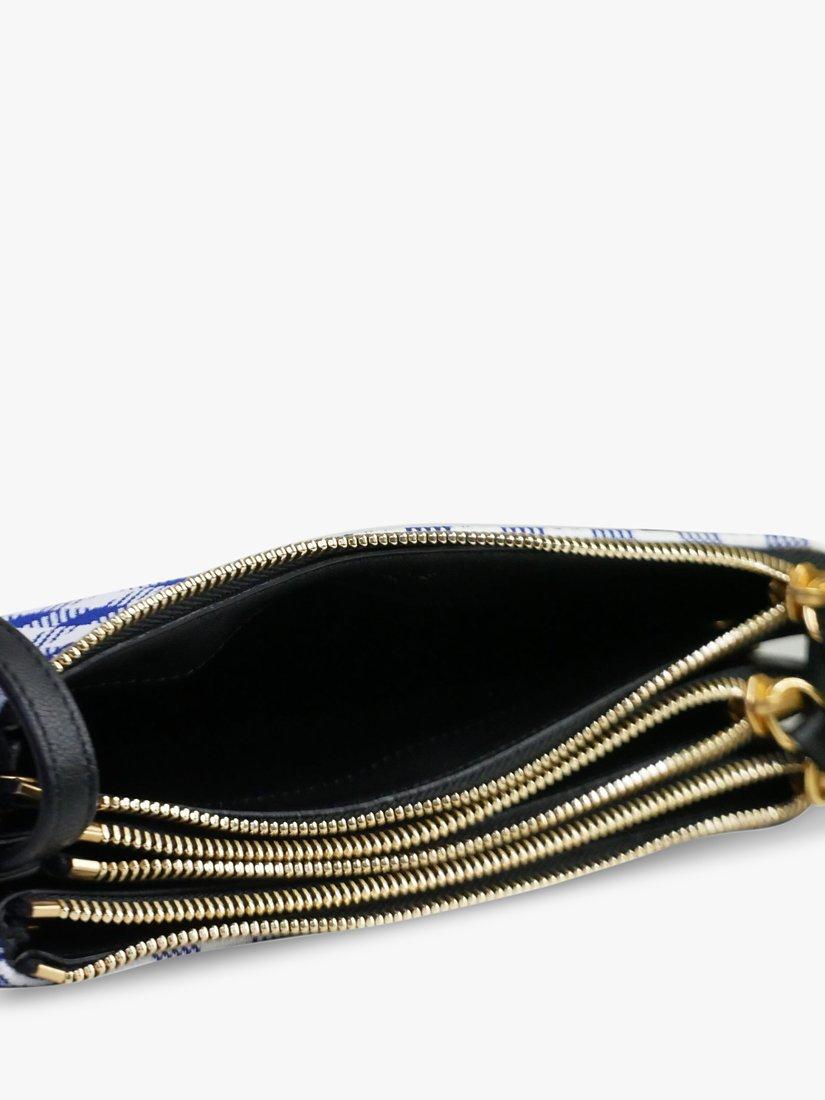 Product image 6 of 7, which shows Pre-loved CELINE Trio Gingham Cross Body Bag, Blue