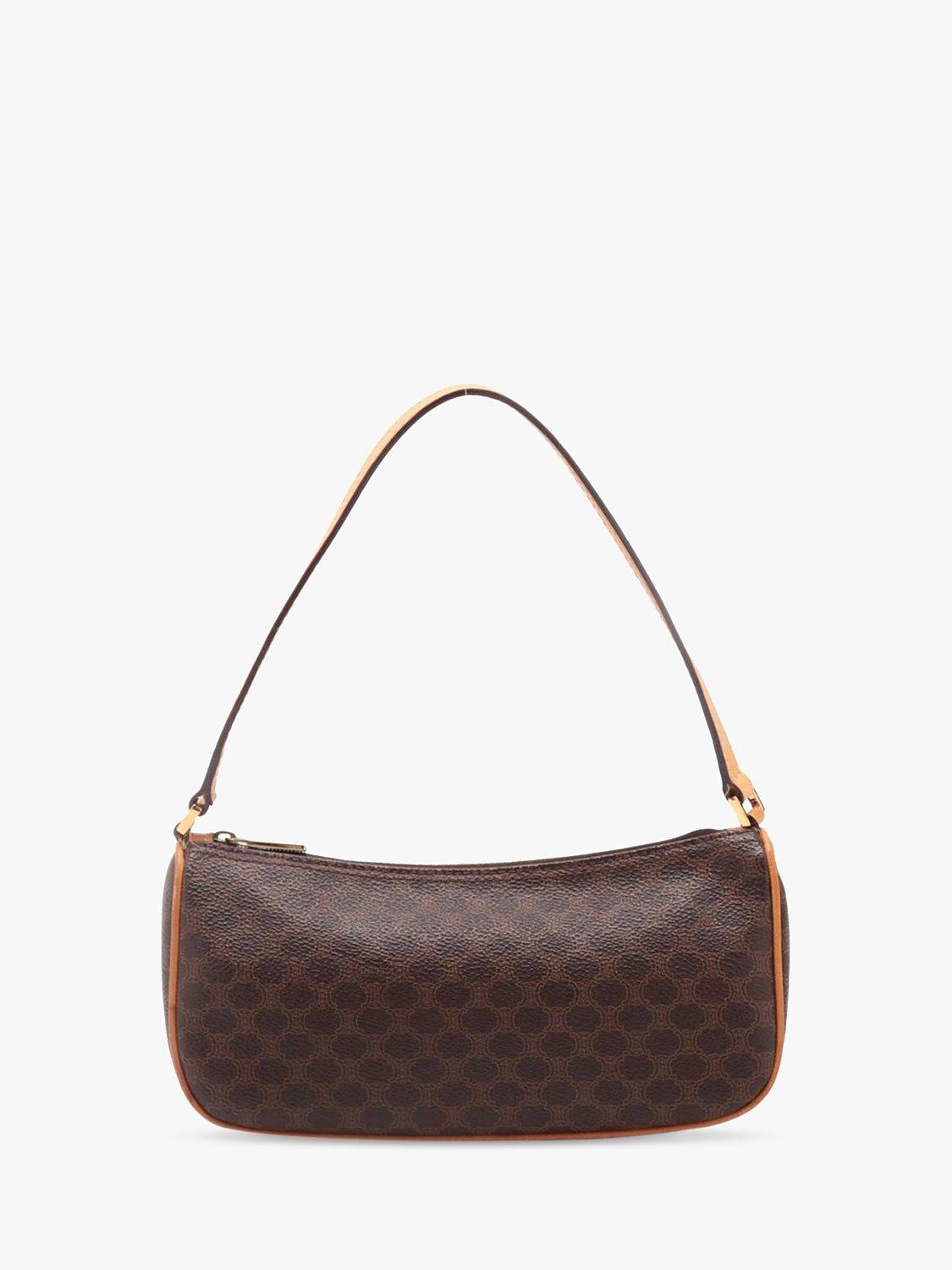 Pre-loved CELINE Macadam PVC Pochette with Leather, Brown