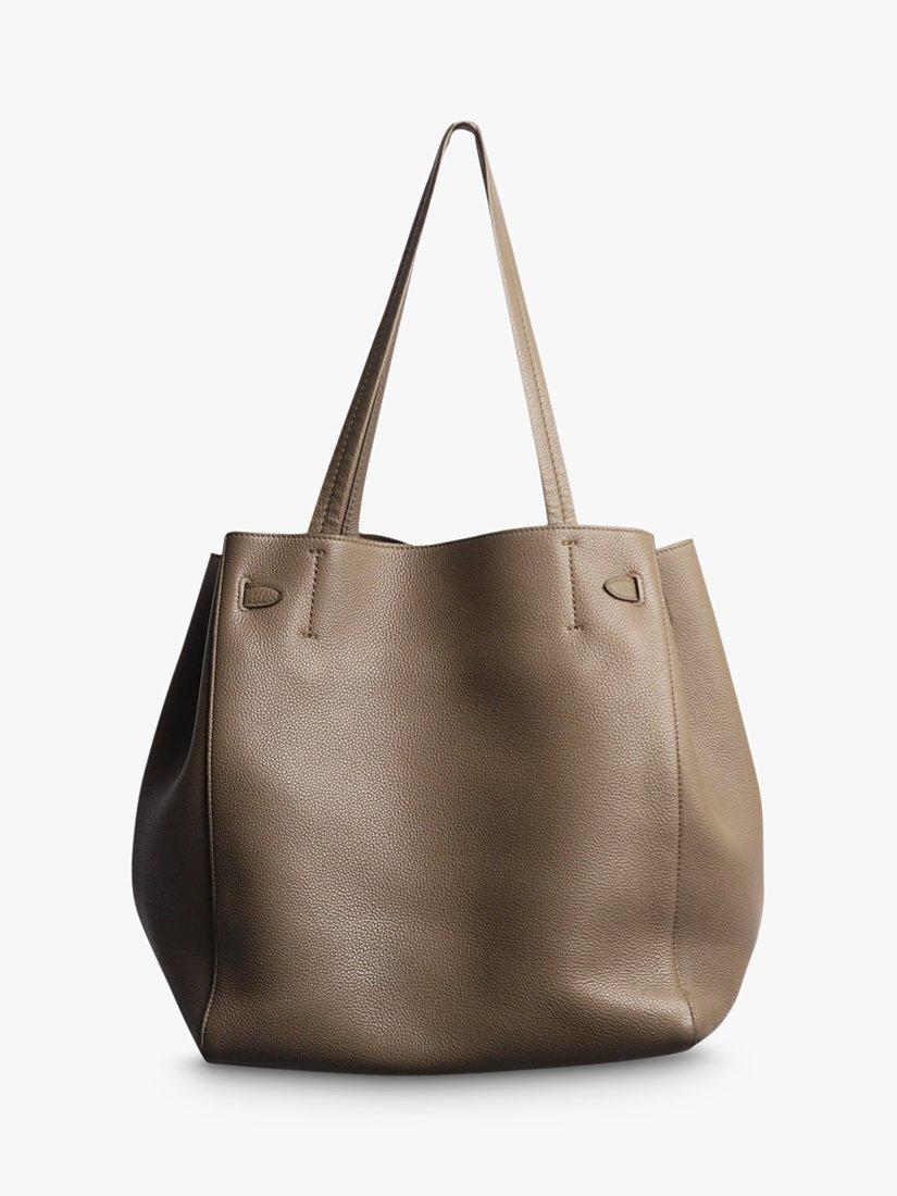Product image 2 of 6, which shows Pre-loved CELINE Leather Tote Bag, Taupe