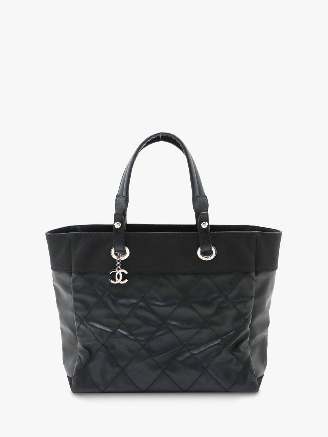 Pre-loved CHANEL 2012 Diamond-Quilted Leather CC Charm Tote Bag, Black