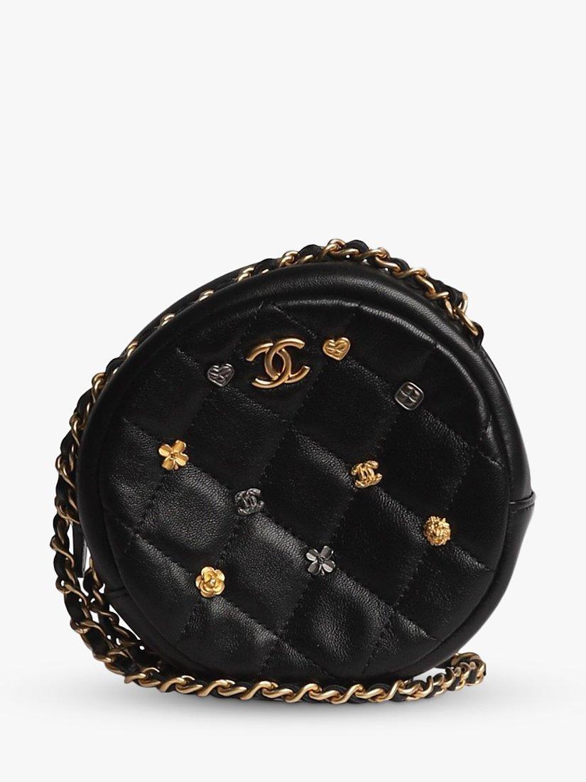 Product image 1 of 8, which shows Pre-loved CHANEL 2018-2019 Lucky Charms Lambskin Coin Purse, Black
