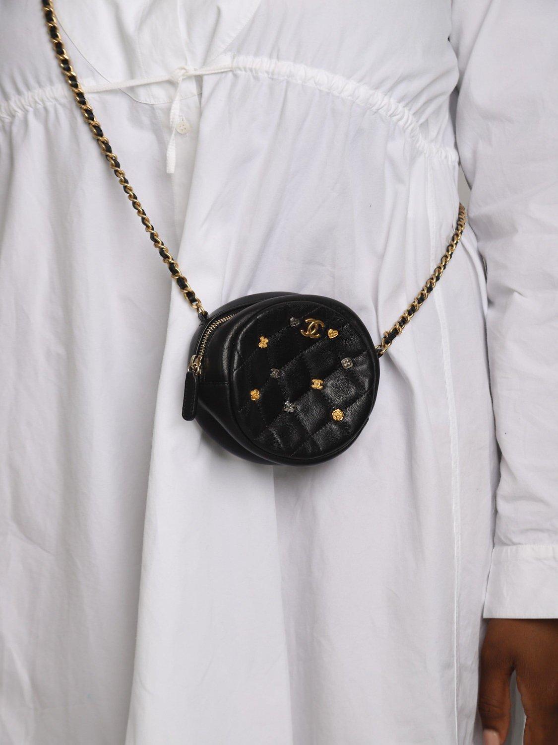 Product image 5 of 8, which shows Pre-loved CHANEL 2018-2019 Lucky Charms Lambskin Coin Purse, Black
