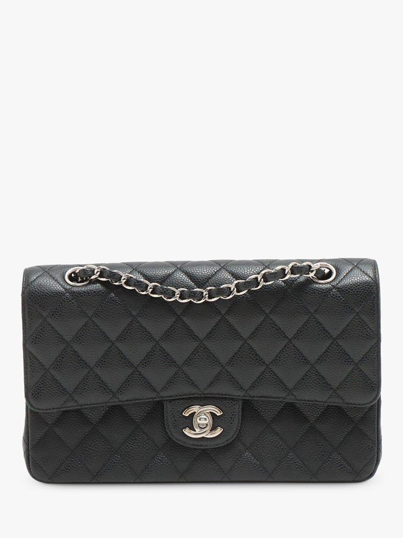 Pre-loved CHANEL 2009-2010 Medium Caviar Leather Classic Shoulder Bag, Black