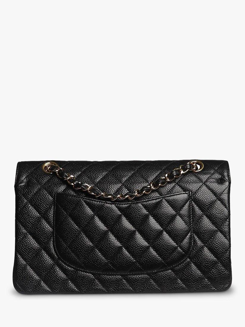Product image 3 of 9, which shows Pre-loved CHANEL Medium 2012 Diamond-Quilted Caviar Leather Classic Double Flap Shoulder Bag, Black