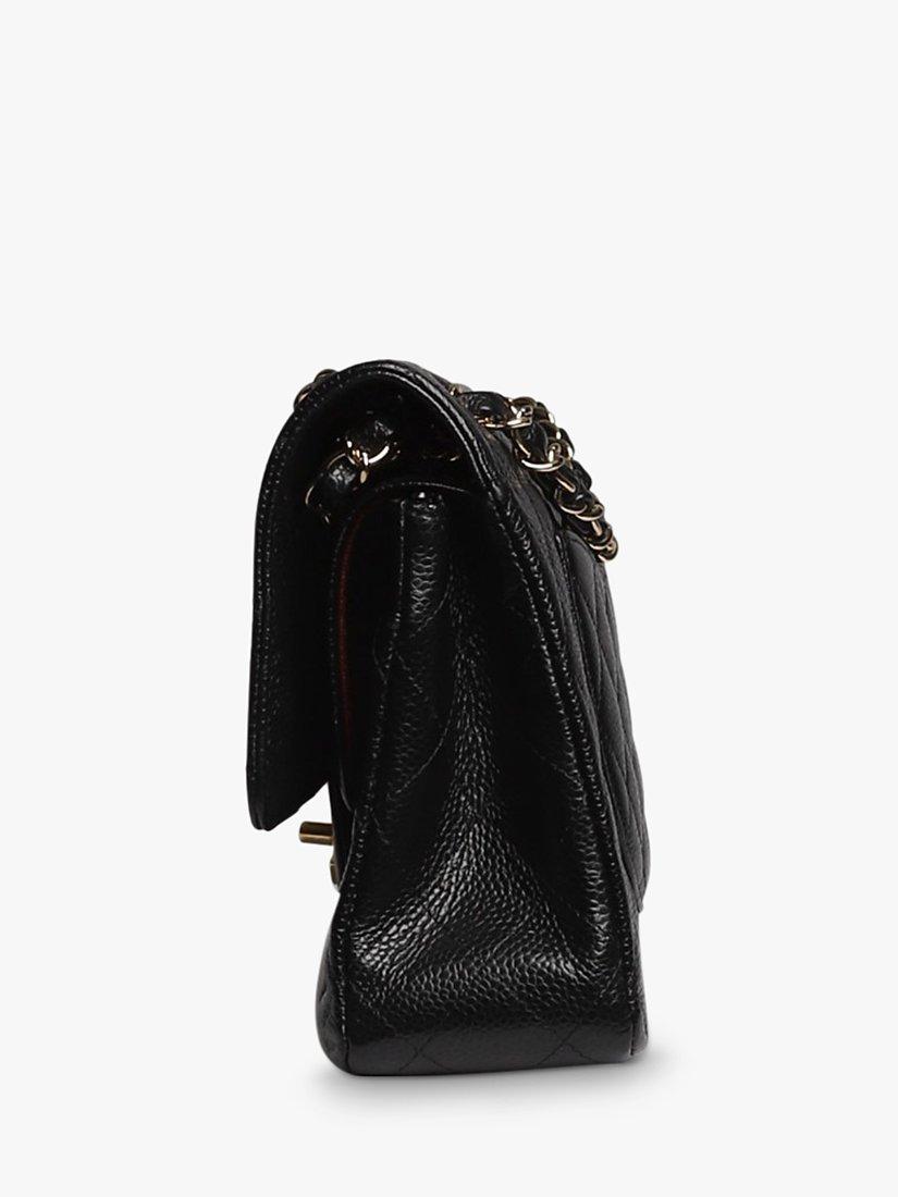 Product image 4 of 9, which shows Pre-loved CHANEL Medium 2012 Diamond-Quilted Caviar Leather Classic Double Flap Shoulder Bag, Black