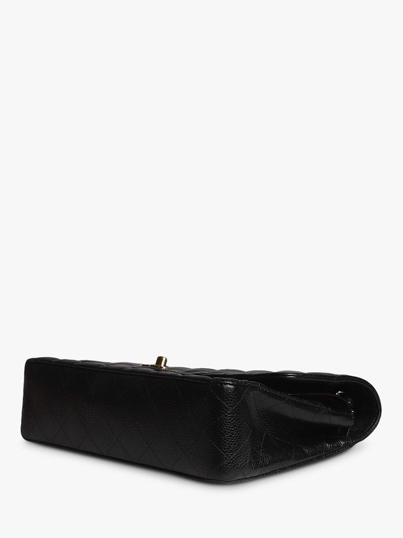 Product image 5 of 9, which shows Pre-loved CHANEL Medium 2012 Diamond-Quilted Caviar Leather Classic Double Flap Shoulder Bag, Black