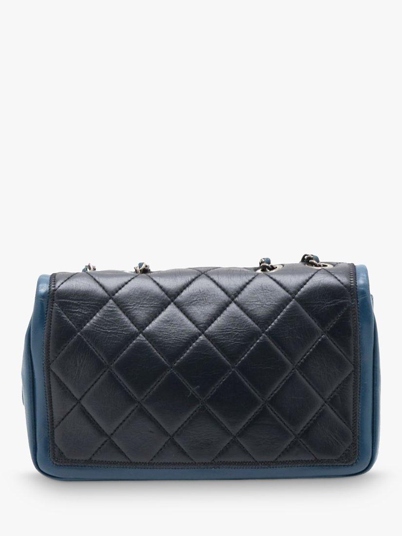 Product image 2 of 9, which shows Pre-loved CHANEL 2014 Mini Rectangle Diamond-Quilted Classic Single Flap Shoulder Bag, Blue