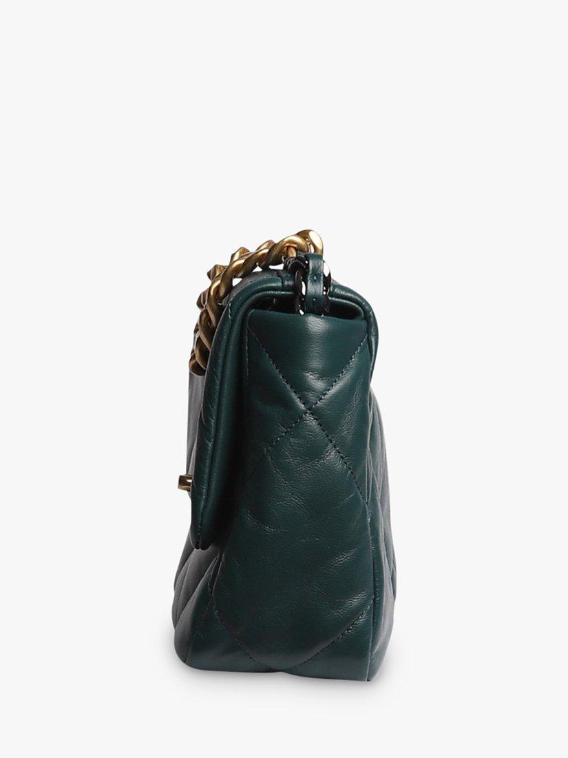 Product image 4 of 10, which shows Pre-loved CHANEL 2020 Medium Diamond-Quilted 19 Flap Shoulder Bag, Dark Green
