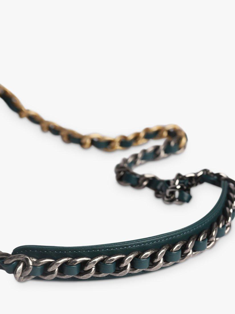 Product image 7 of 10, which shows Pre-loved CHANEL 2020 Medium Diamond-Quilted 19 Flap Shoulder Bag, Dark Green