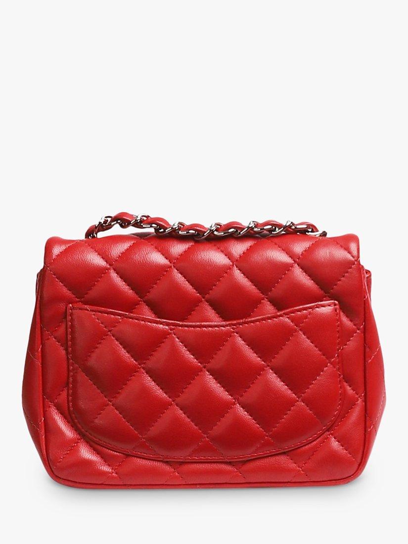 Product image 2 of 7, which shows Pre-loved CHANEL 2020 Mini Diamond-Quilted Classic Flap Shoulder Bag, Red