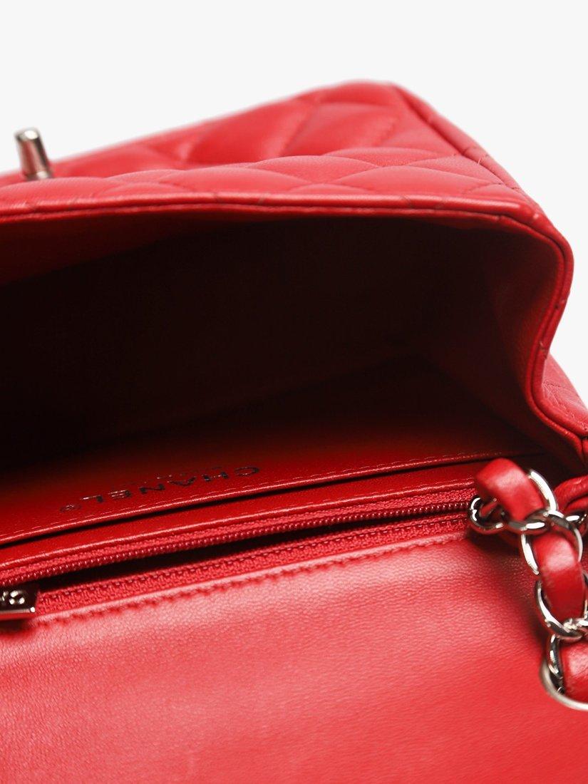 Product image 6 of 7, which shows Pre-loved CHANEL 2020 Mini Diamond-Quilted Classic Flap Shoulder Bag, Red