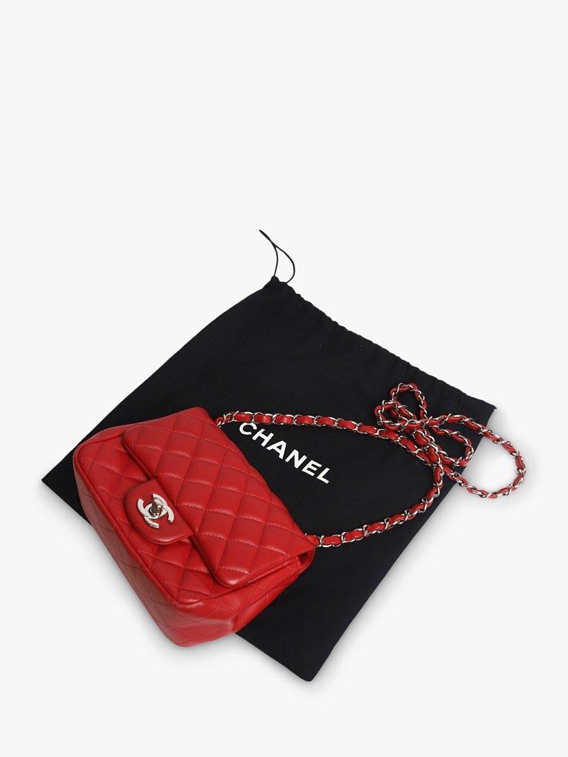 Product image 7 of 7, which shows Pre-loved CHANEL 2020 Mini Diamond-Quilted Classic Flap Shoulder Bag, Red