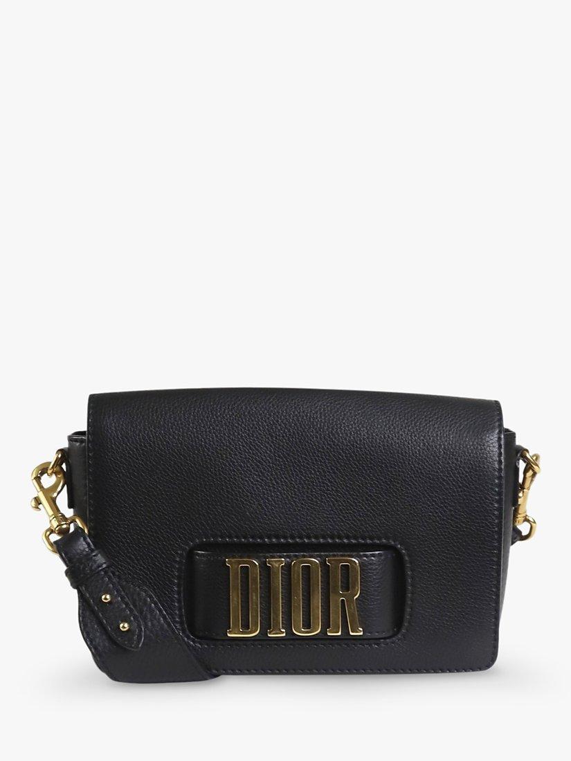 Product image 1 of 9, which shows Pre-loved Christian Dior 2017 Leather Shoulder Bag, Black