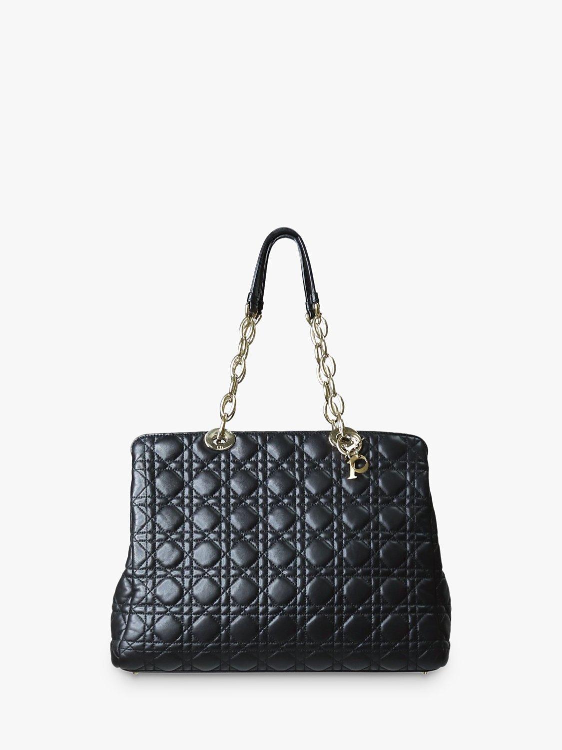 Pre loved Christian Dior Lady Dior Leather Shoulder Bag Black