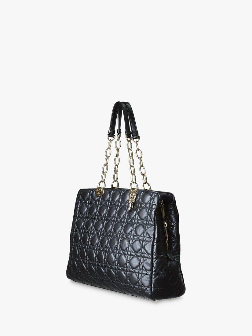 Product image 3 of 8, which shows Pre-loved Christian Dior Lady Dior Leather Shoulder Bag, Black