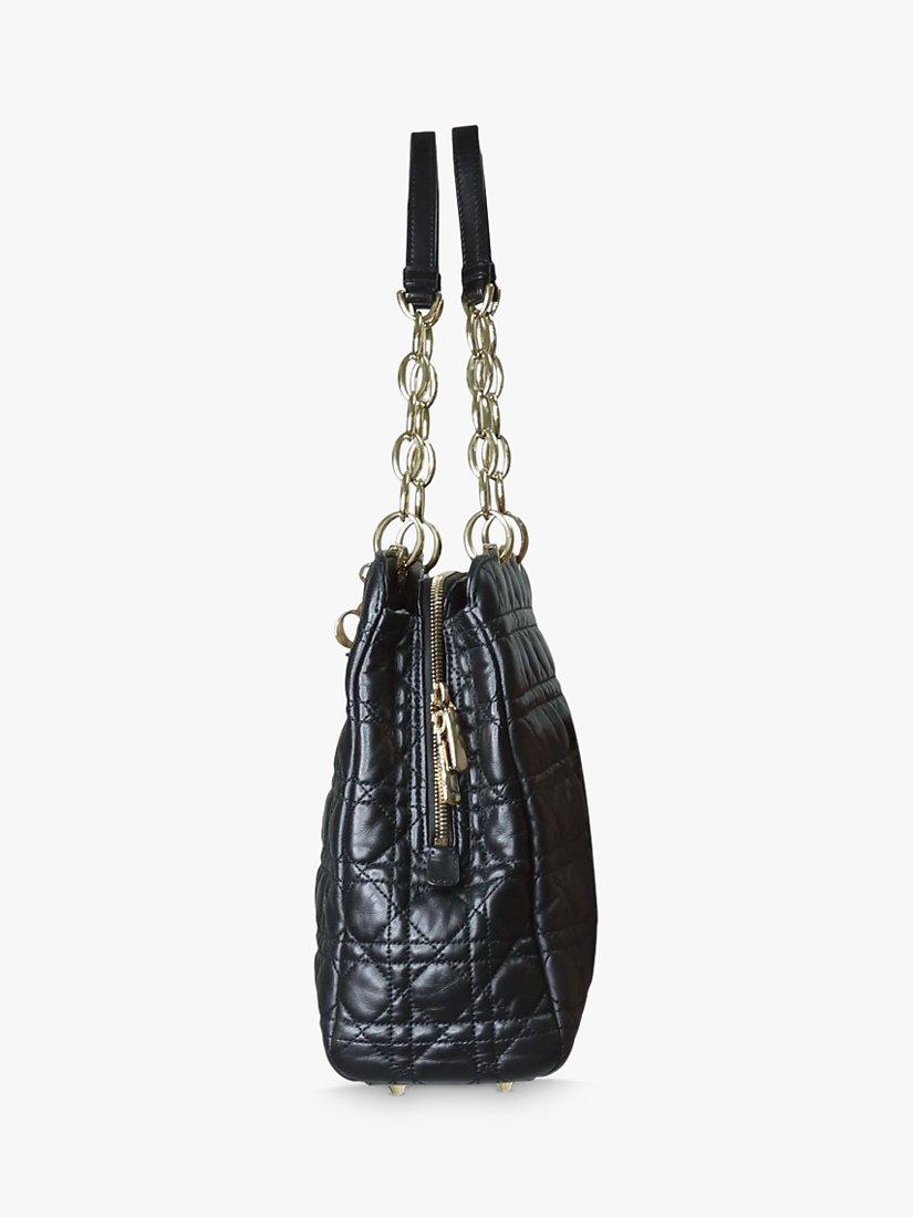 Product image 4 of 8, which shows Pre-loved Christian Dior Lady Dior Leather Shoulder Bag, Black