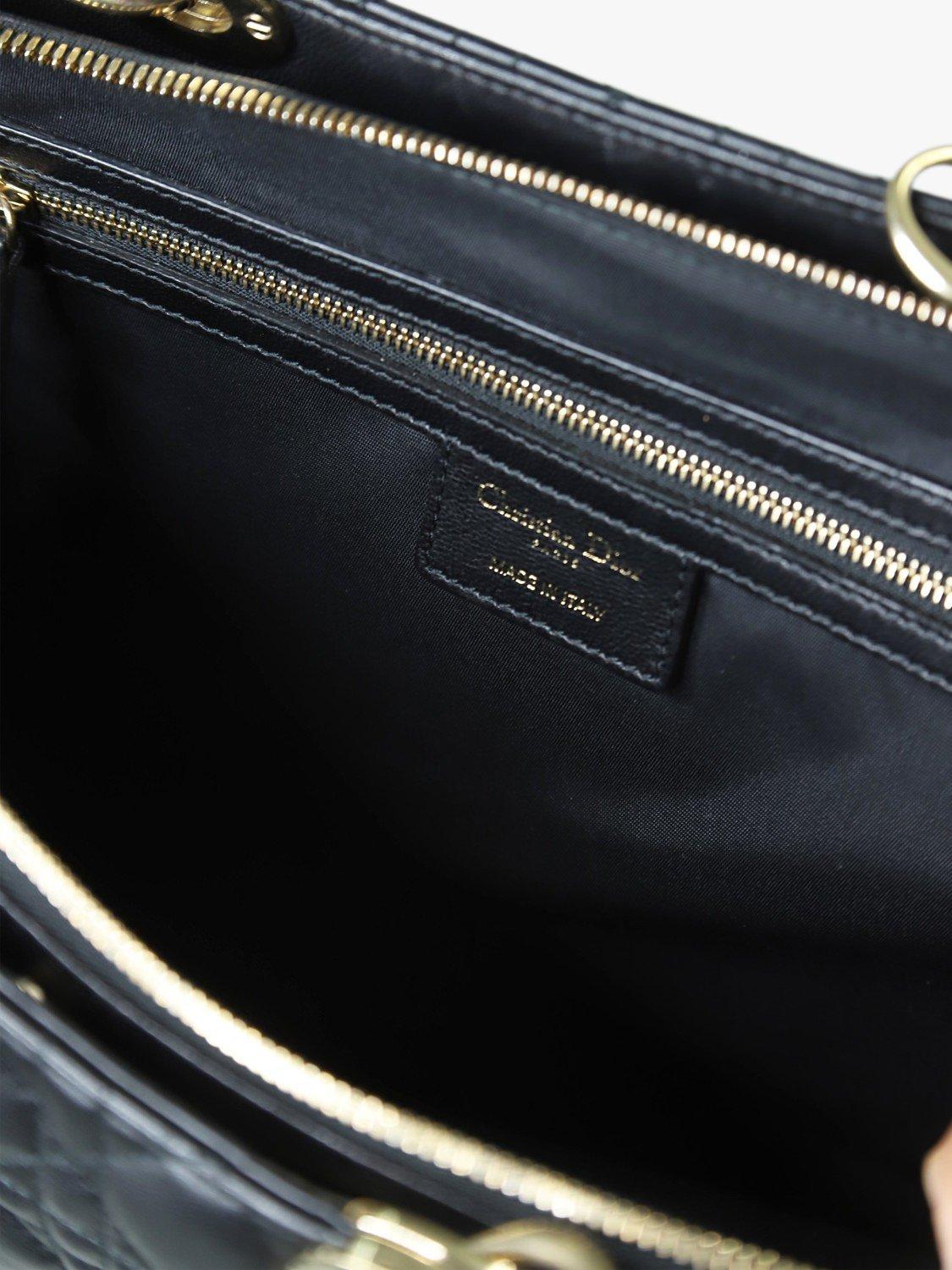 Product image 7 of 8, which shows Pre-loved Christian Dior Lady Dior Leather Shoulder Bag, Black