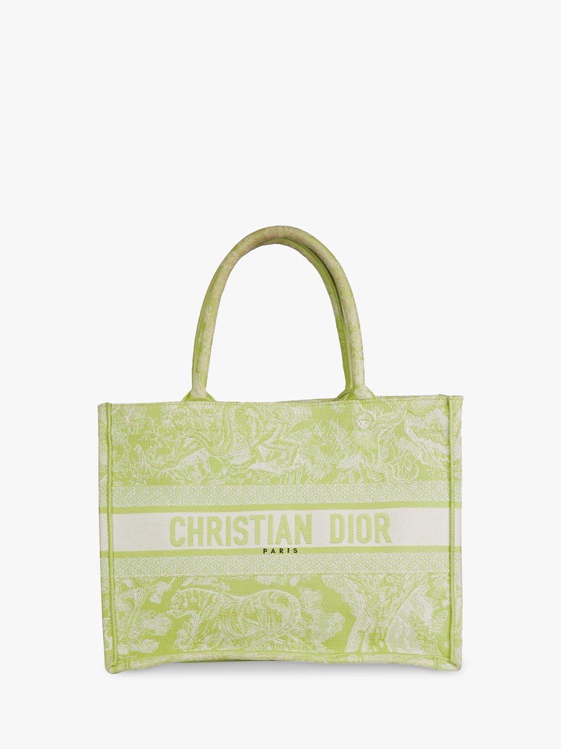 Product image 1 of 6, which shows Pre-loved Christian Dior 2021 Dioriviera Toile De Jouy Canvas Book Tote, Green