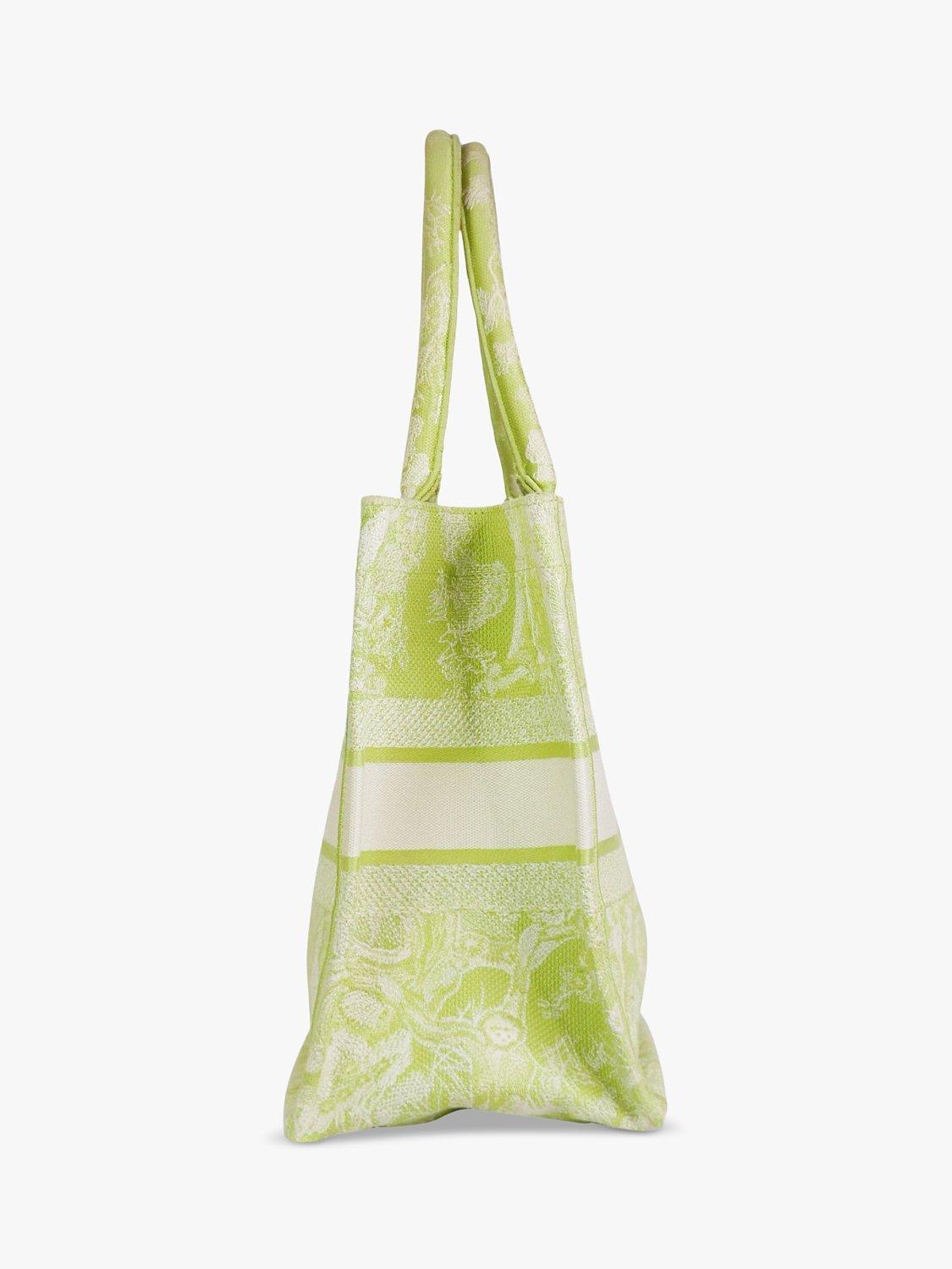 Product image 3 of 6, which shows Pre-loved Christian Dior 2021 Dioriviera Toile De Jouy Canvas Book Tote, Green
