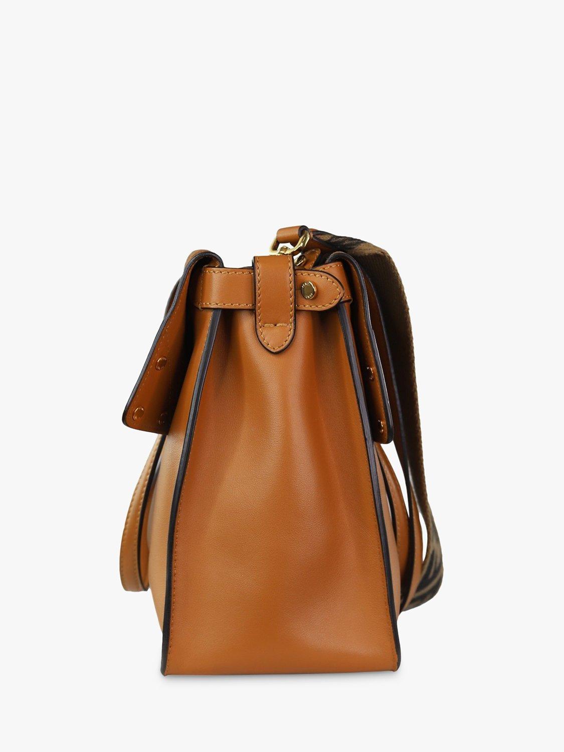 Product image 4 of 8, which shows Pre-loved Fendi Leather Square Shoulder Bag, Brown