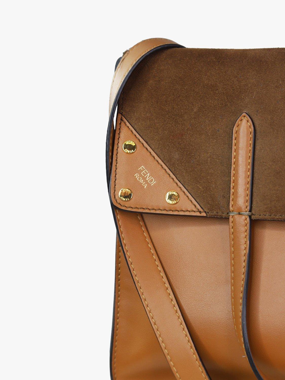 Product image 5 of 8, which shows Pre-loved Fendi Leather Square Shoulder Bag, Brown