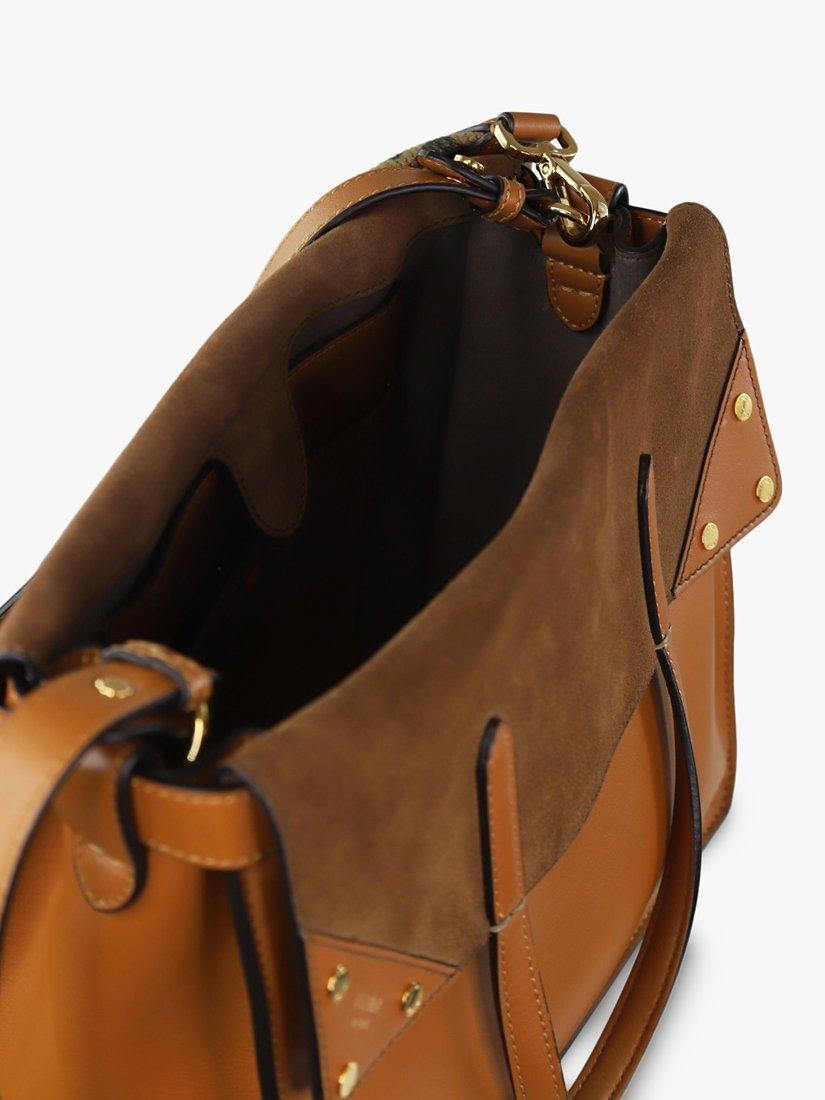 Product image 7 of 8, which shows Pre-loved Fendi Leather Square Shoulder Bag, Brown