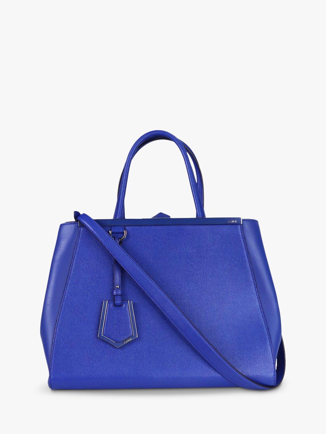 Product image 1 of 10, which shows Pre-loved Fendi 2Jours Top Handle Grab Bag, Royal Blue