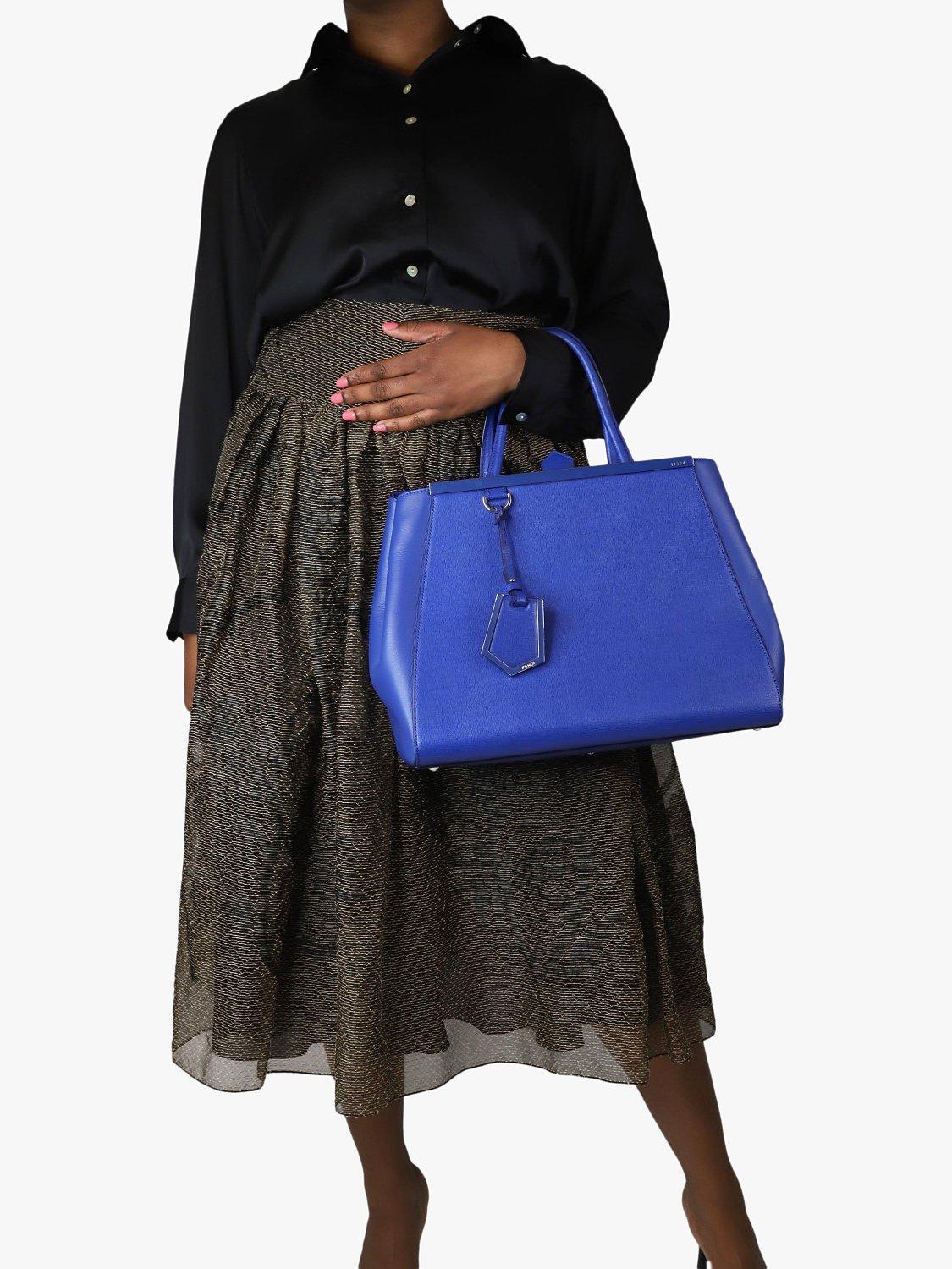 Product image 2 of 10, which shows Pre-loved Fendi 2Jours Top Handle Grab Bag, Royal Blue