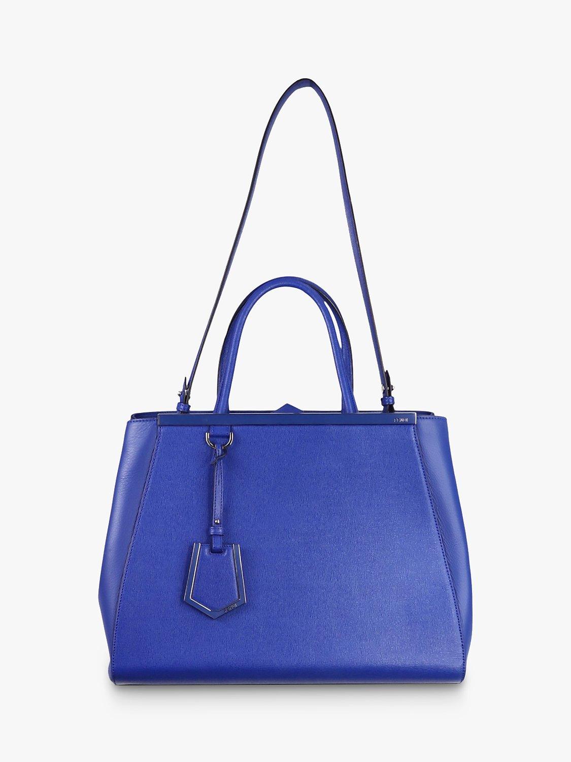 Product image 3 of 10, which shows Pre-loved Fendi 2Jours Top Handle Grab Bag, Royal Blue