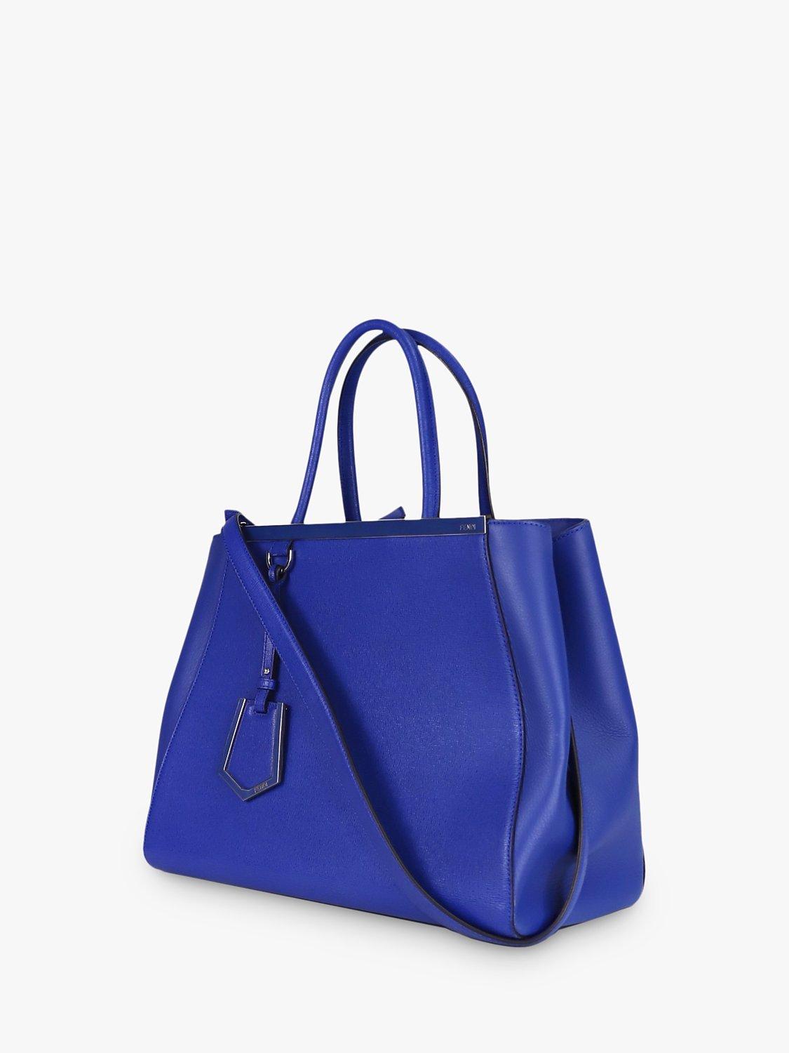Product image 4 of 10, which shows Pre-loved Fendi 2Jours Top Handle Grab Bag, Royal Blue