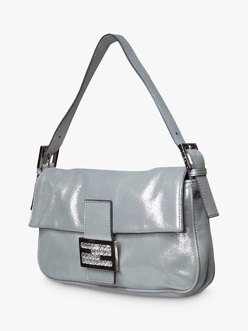 Product image 2 of 8, which shows Pre-loved Fendi Sparkly Baguette Shoulder Bag, Silver